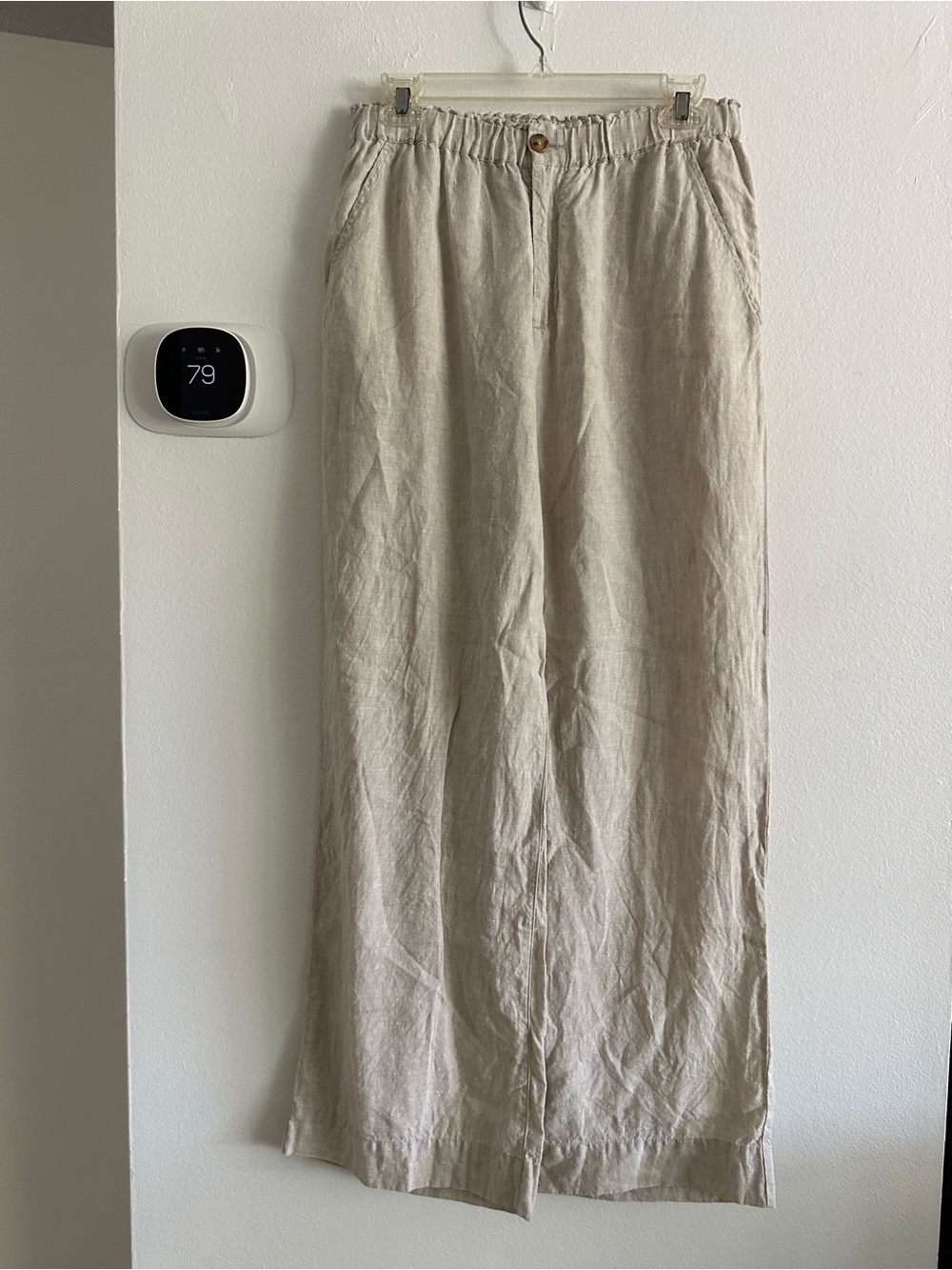 Faherty women's Casual Wide-Leg Linen Blend Pants - Beige medium - Picture 2 of 7